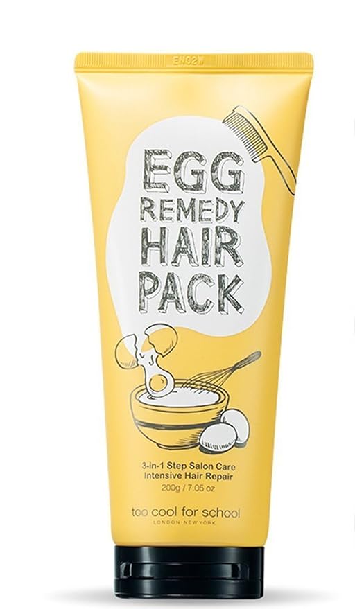 Too Cool For School Paquete para el cabello de remedio de huevo, 7.05 oz